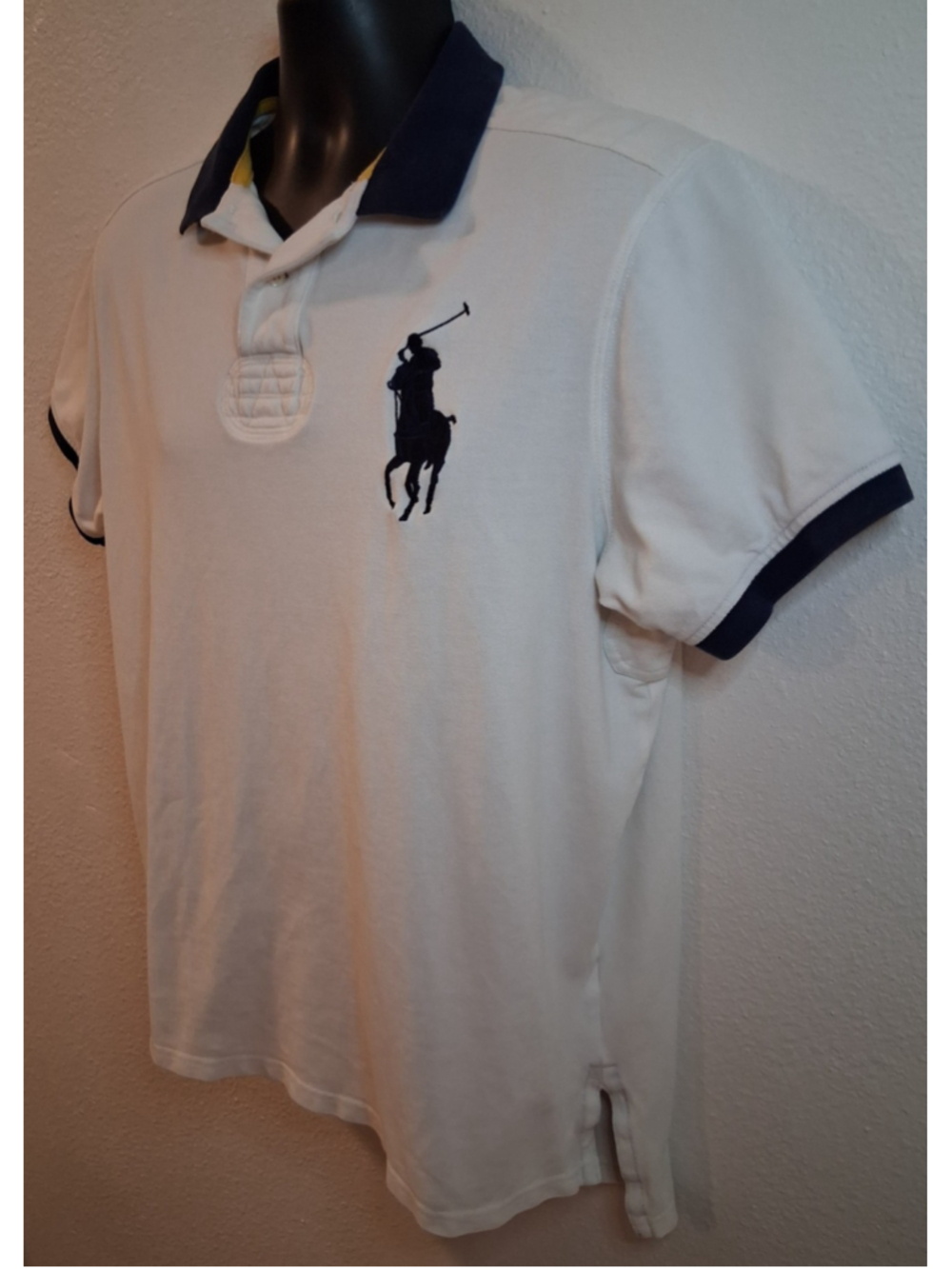 VTG 90s Polo Ralph Lauren Big Pony Men's XL Rugby Polo Shirt Custom Fit White - Picture 4 of 11